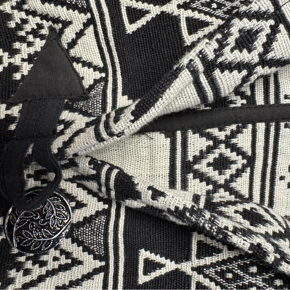 Sz M vintage Flashback southwest cropped black/white tapestry jacket NWOT🐸 - Picture 6 of 8